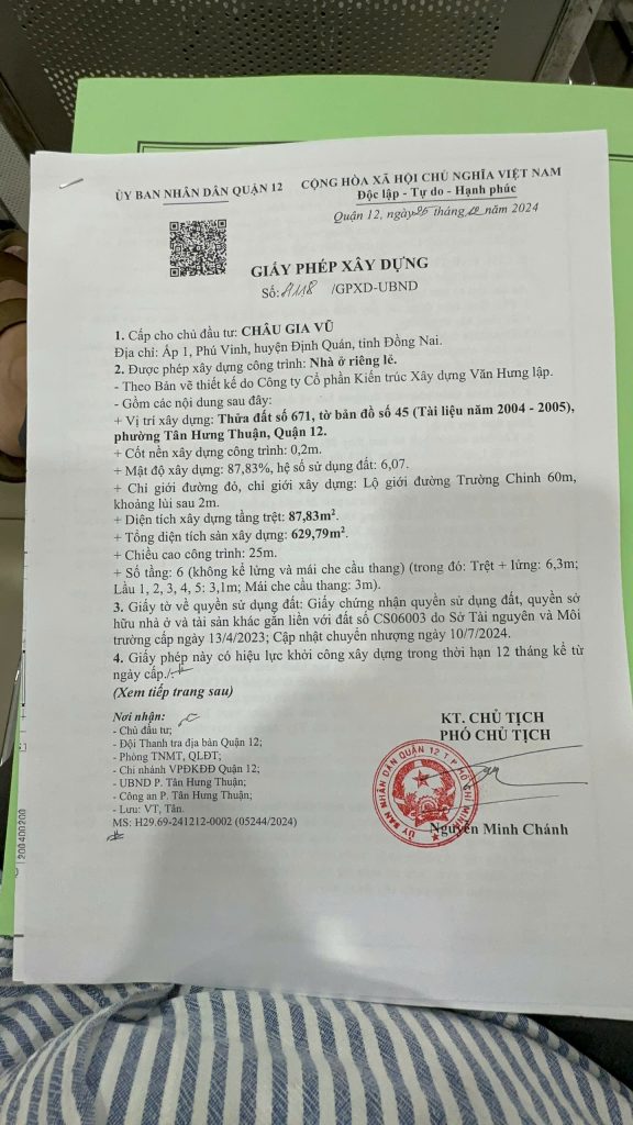 Quy trình xin phép xây dựng tại phường Đông Hưng Thuận